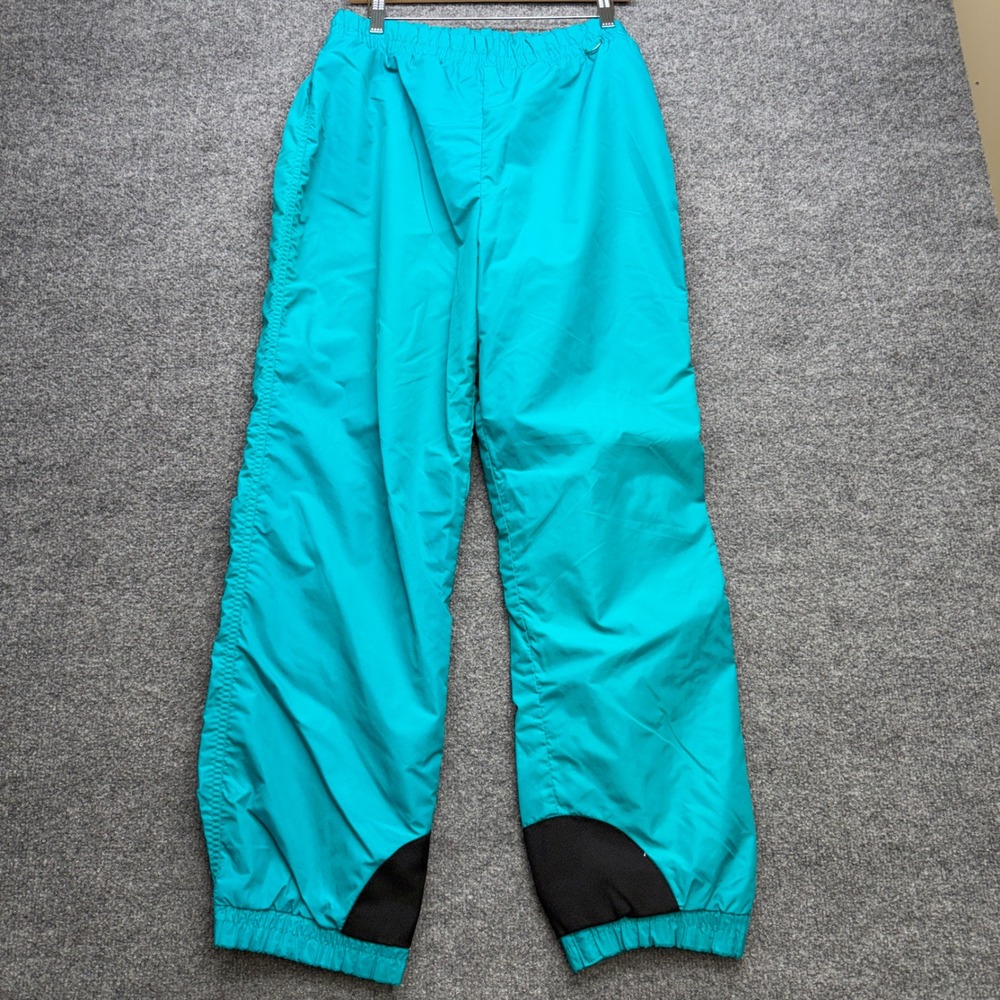 Columbia Vintage Teal Ski Pants Womens Large Nylon Outdoor Snow Trousers Retro
